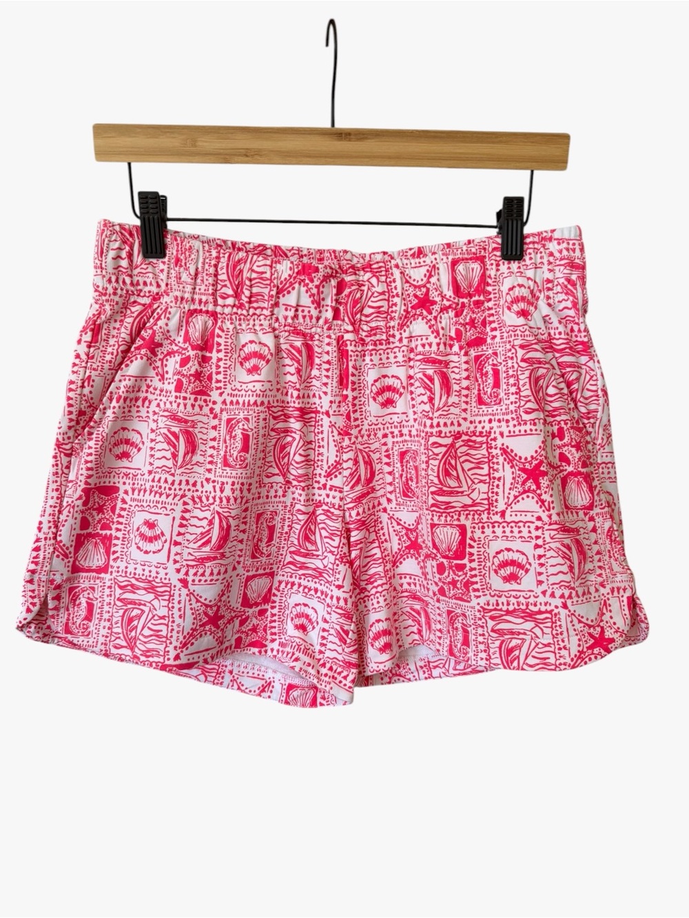 Lilly Pulitzer Pink Shell-Print Athletic Shorts